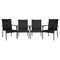 Merrick Lane Set of Mathias Indoor/Outdoor Black Wicker Patio Chairs with Powder Coated Steel Frame, Comfortably Curved Back and Arms